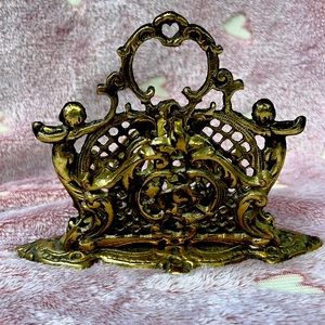 Cast brass mail holder made in Japan 🇯🇵 very ornate